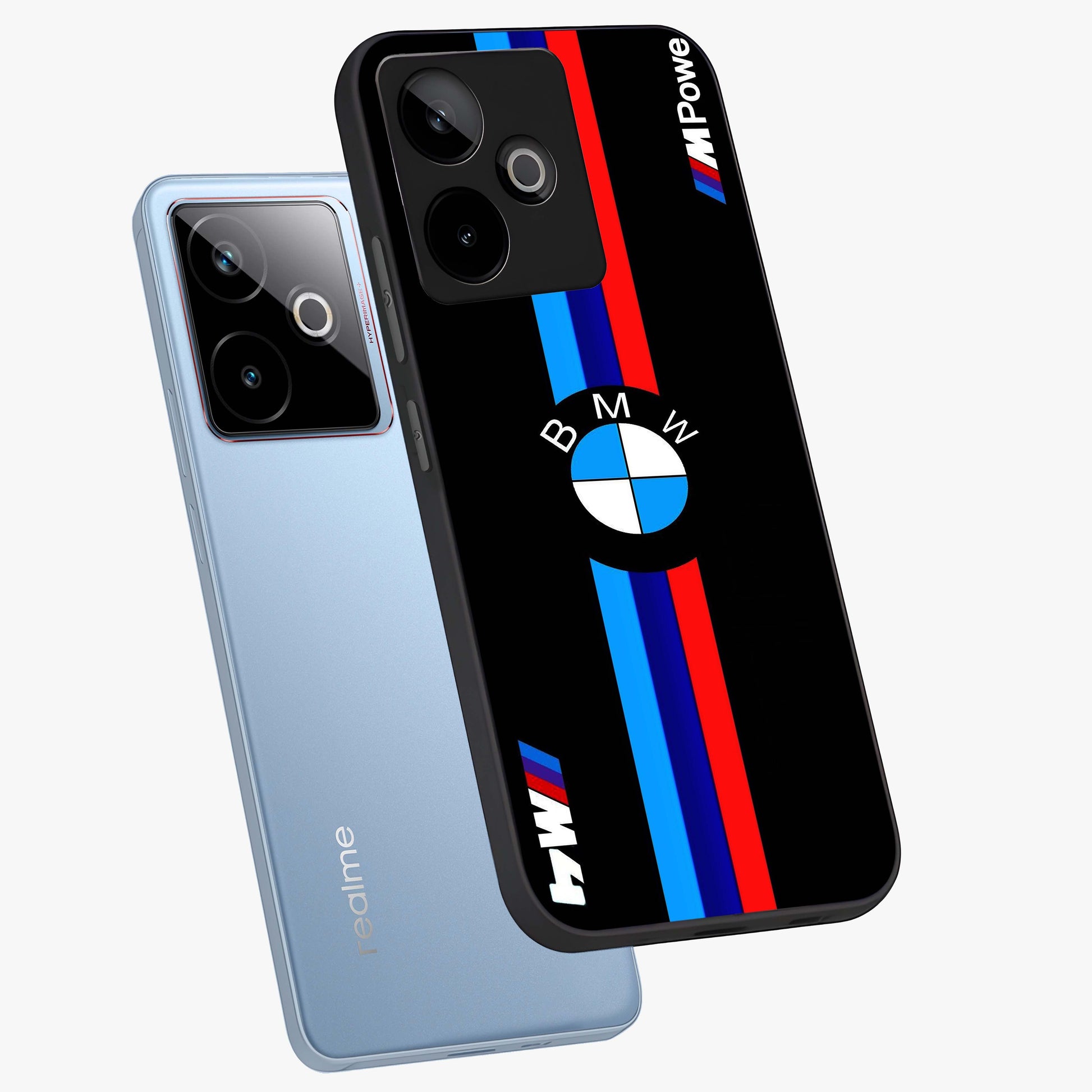 Turbo BMW Beast Glass Case displayed in angled mockup highlighting sleek racing car design with bold automotive aesthetic.