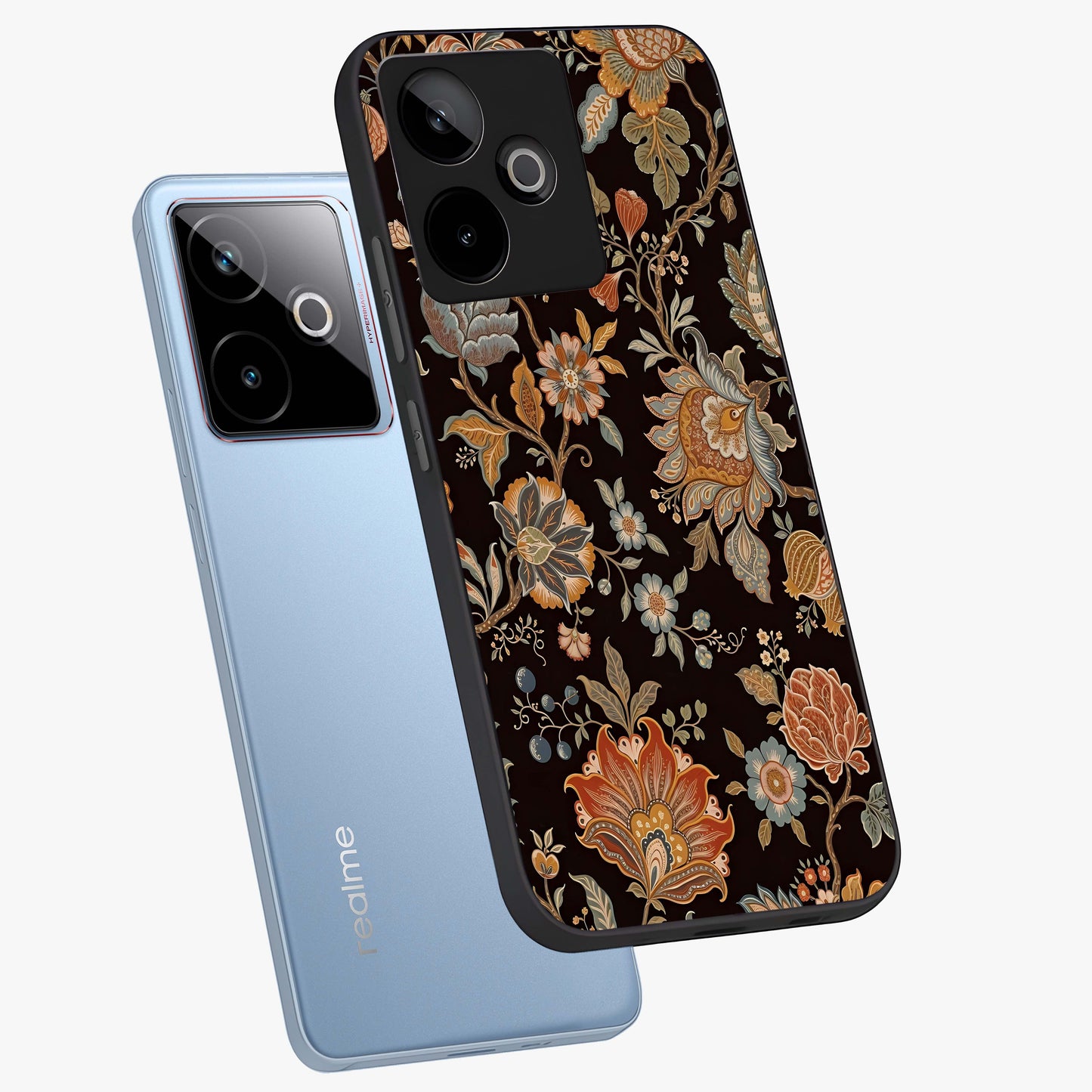 Vintage Floral Dream Glass Case displayed in angled mockup highlighting elegant vintage flower design with soft aesthetic style.