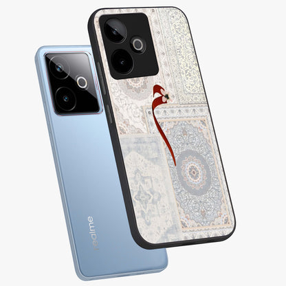 White Aesthetic Bow Glass Case displayed in angled mockup highlighting clean bow design with soft aesthetic style.