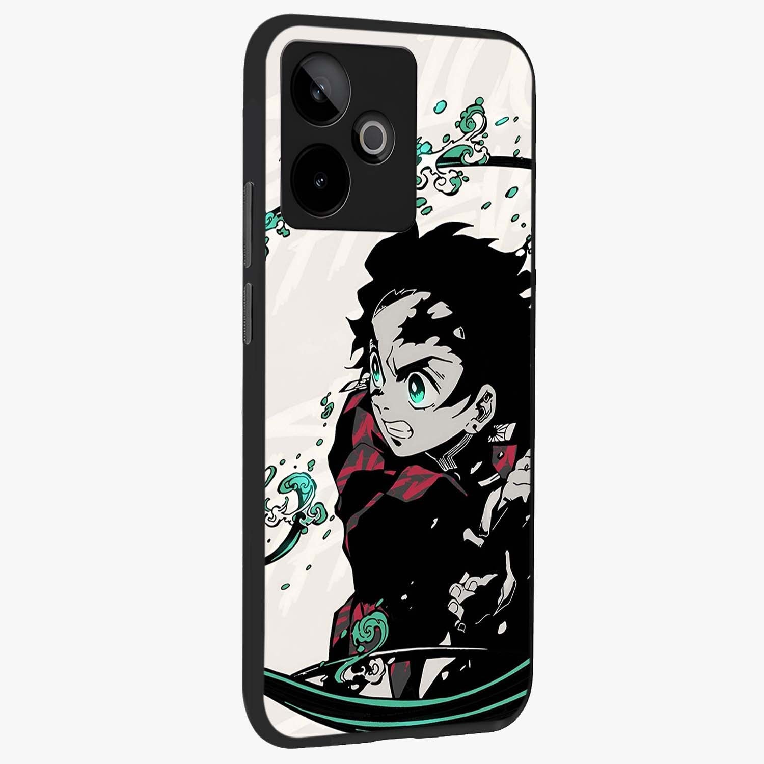 Demon Slayer Glass Case upright view showcasing powerful anime artwork with intense warrior theme.