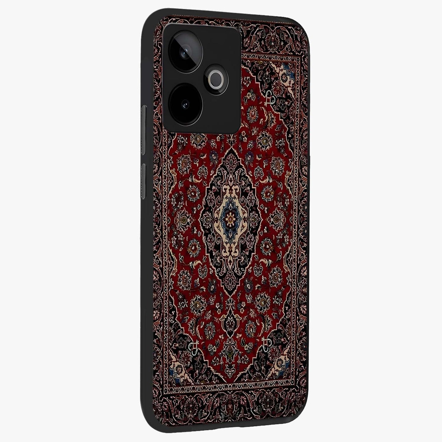 Heritage Carpet Royale Glass Case upright view showcasing detailed ornamental artwork with luxurious traditional theme.