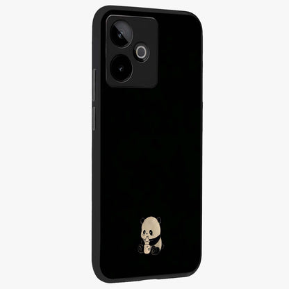 Midnight Panda Love Glass Case upright view showcasing charming panda artwork with playful romantic theme.