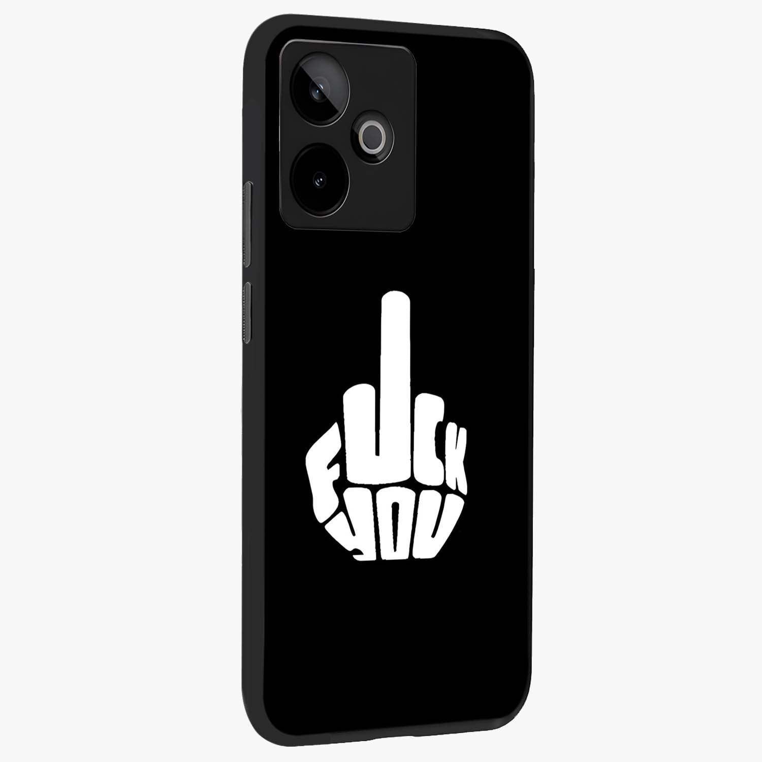 Rebel Mode On Glass Case upright view showcasing striking statement artwork with bold rebellious theme.