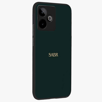 Sabr Minimal Patience Glass Case upright view showcasing calm minimalist artwork with motivational patience theme.