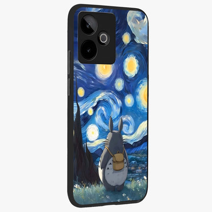 Totoro In Van Gogh Art Glass Case upright view showcasing creative character artwork with painterly artistic theme.