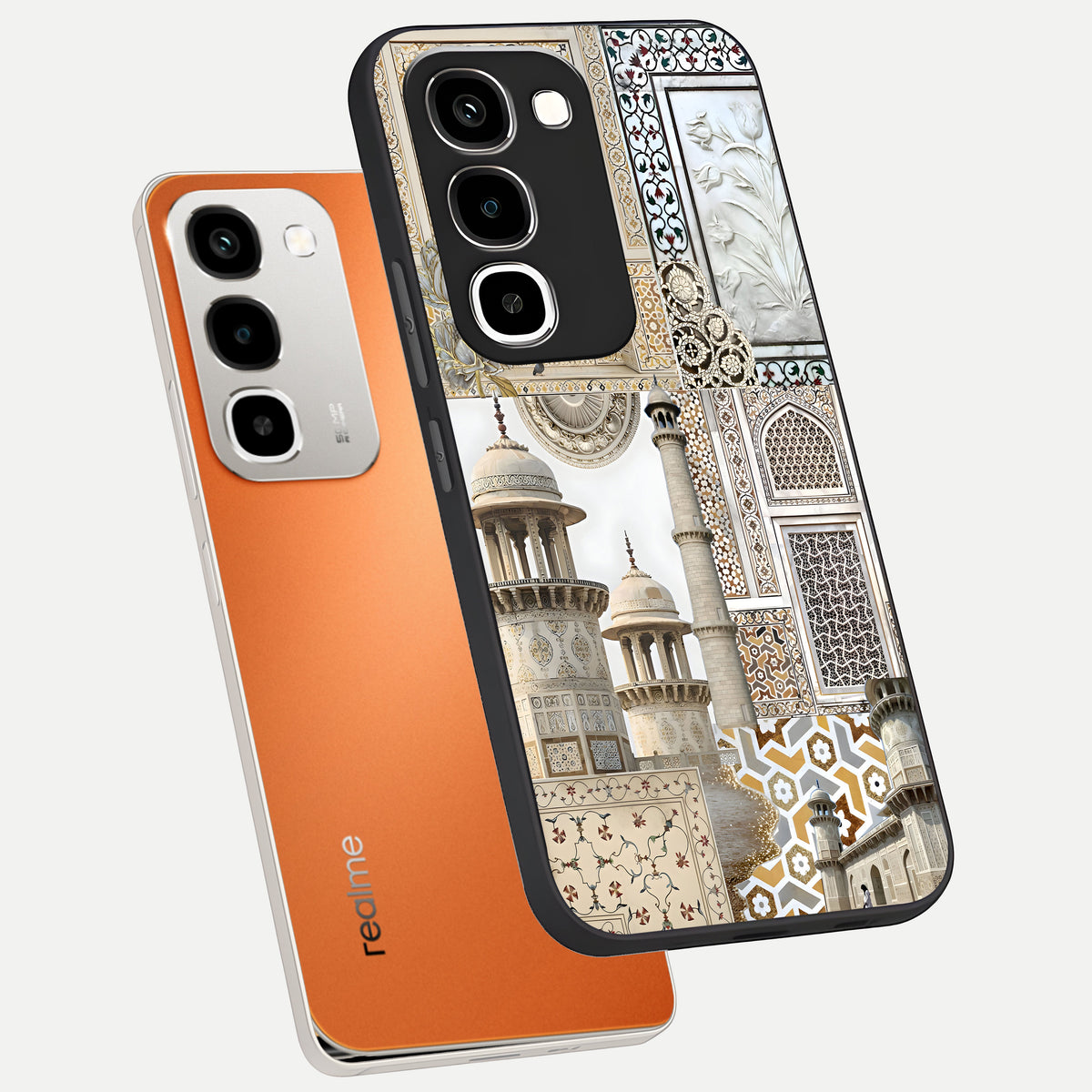 Mughal Marble Legacy Glass Case displayed in angled mockup highlighting elegant heritage marble artwork with royal aesthetic.