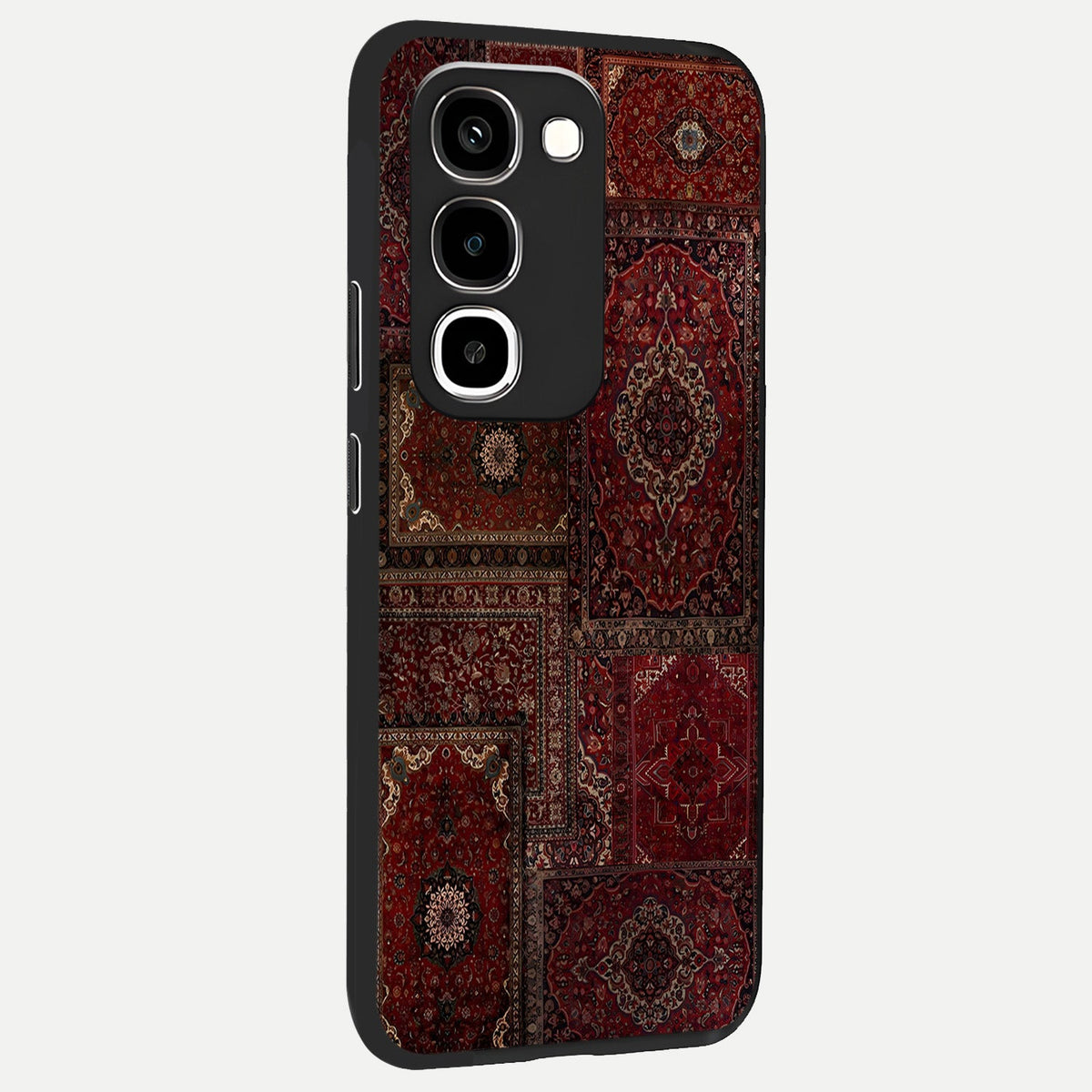 Persian Velvet Tale Glass Case upright view showcasing elegant Persian artwork with classic heritage theme.