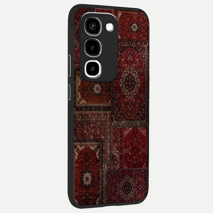 Persian Velvet Tale Glass Case upright view showcasing elegant Persian artwork with classic heritage theme.