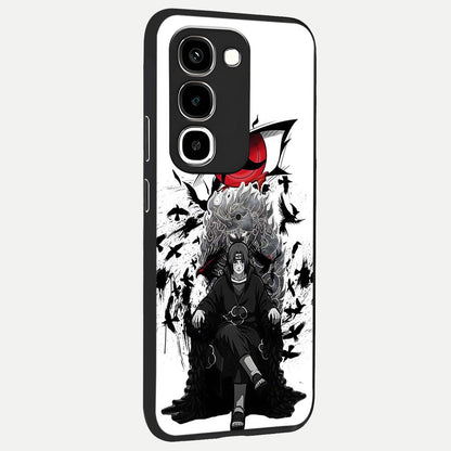 Uchiha Shadow Throne Glass Case upright view showcasing magical underwater galaxy artwork with vibrant cosmic theme.