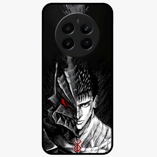 Berserker Blood Oath Glass Case showing flat back view with fierce warrior inspired artwork and glossy glass finish.
