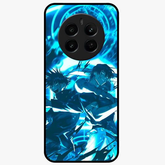 Cursed Energy Clash Glass Case showing flat back view with intense cursed energy artwork and glossy glass finish.
