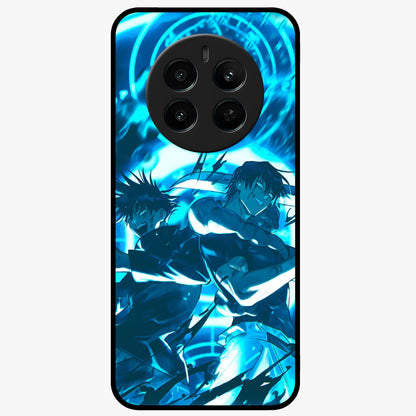 Cursed Energy Clash Glass Case showing flat back view with intense cursed energy artwork and glossy glass finish.