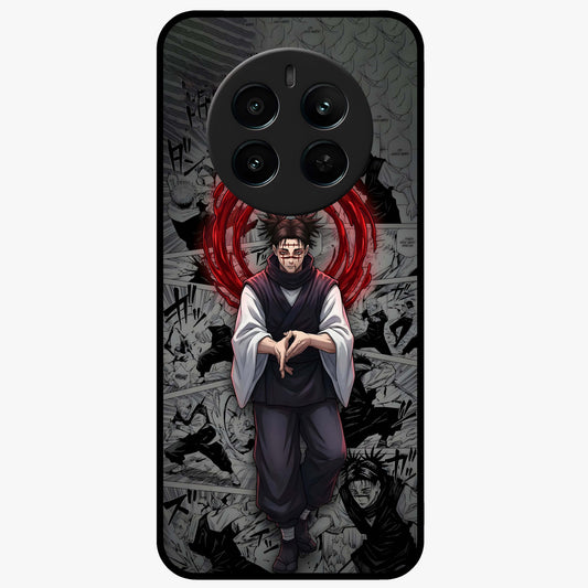 Cursed Ritual Ascension Glass Case showing flat back view with dark ritual themed artwork and glossy glass finish.