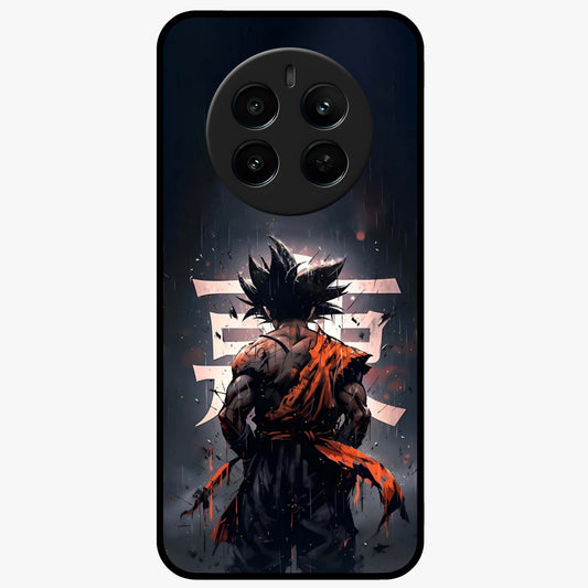 Dark Warrior In Rain Glass Case showing flat back view with warrior artwork in rainy atmosphere and glossy glass finish.