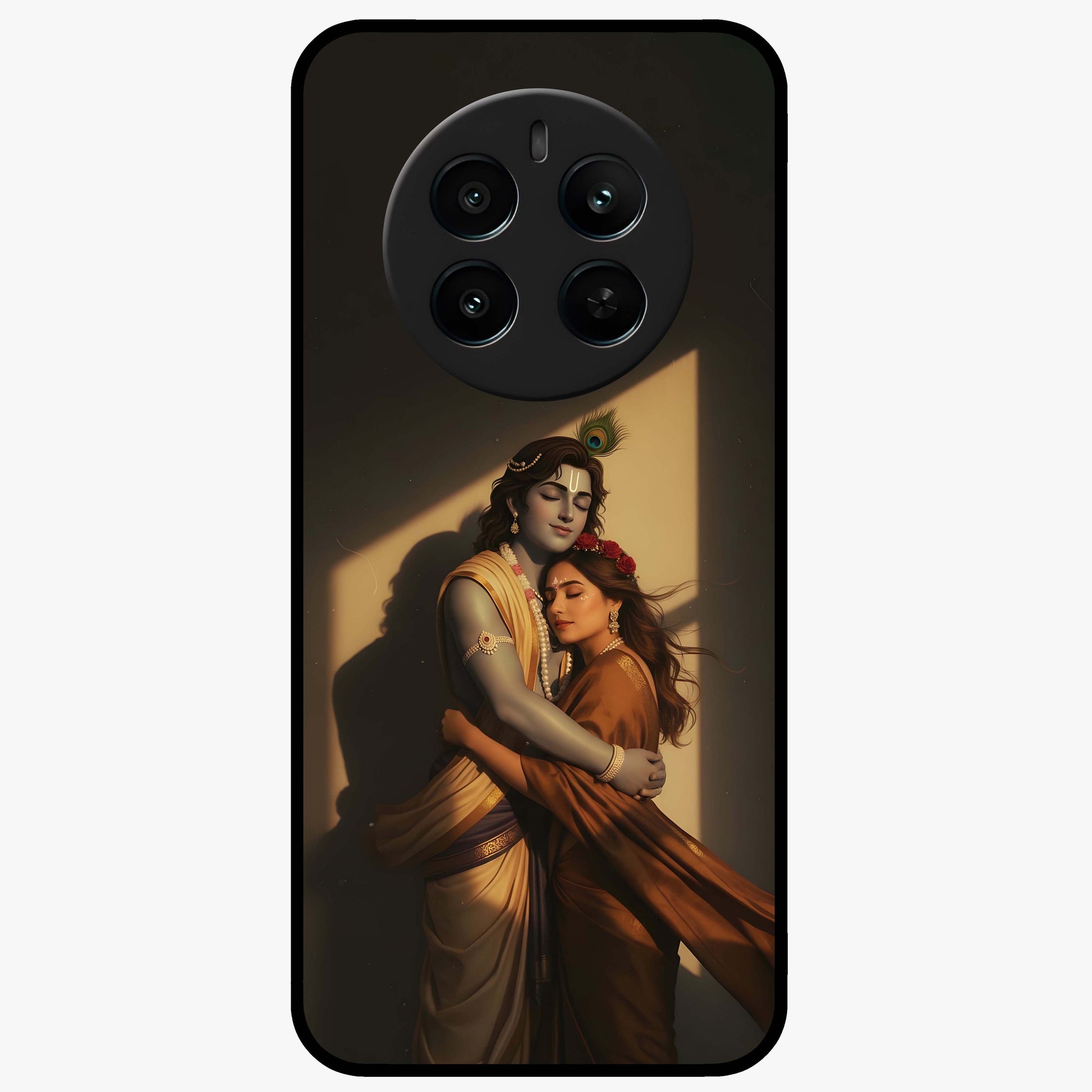 Divine Eternal Love Glass Case showing flat back view with spiritual love themed artwork and glossy glass finish.