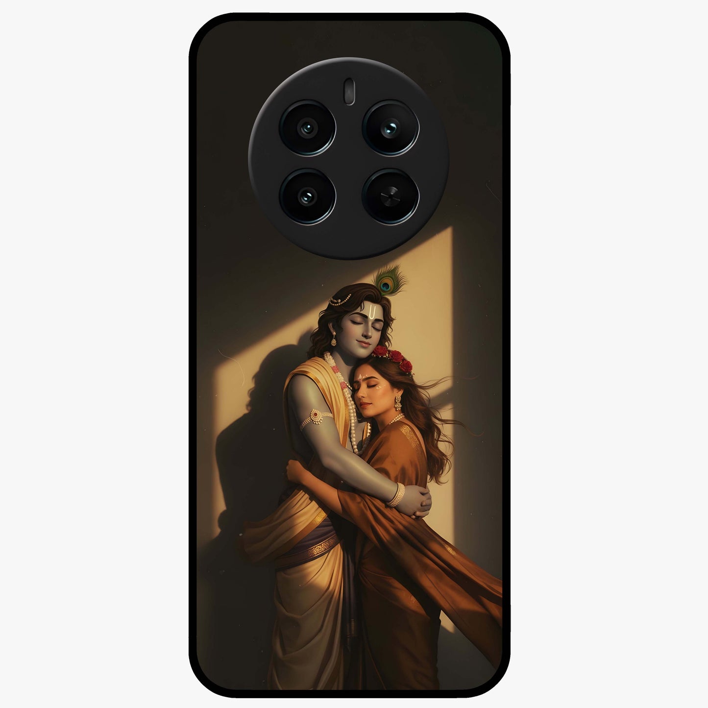 Divine Eternal Love Glass Case showing flat back view with spiritual love themed artwork and glossy glass finish.