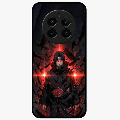 Focused Blade Discipline Glass Case showing flat back view with warrior sword themed artwork and glossy glass finish.
