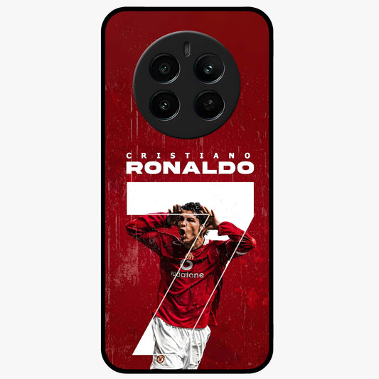 Goal Celebration Legacy Glass Case showing flat back view with football celebration inspired artwork and glossy glass finish.