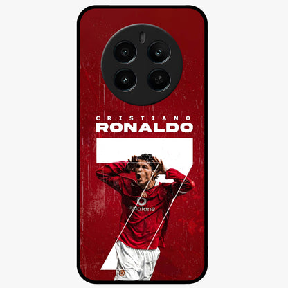 Goal Celebration Legacy Glass Case showing flat back view with football celebration inspired artwork and glossy glass finish.