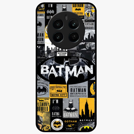 Knight Gotham Rise Glass Case showing flat back view with dark hero inspired artwork and glossy glass finish.