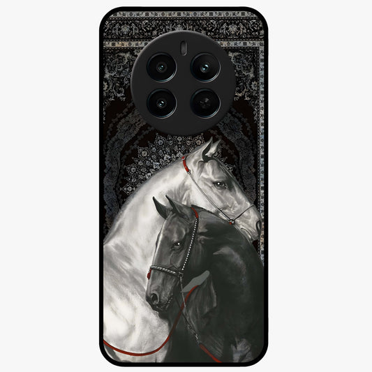 Majestic Ride Legacy Glass Case showing flat back view with powerful automotive inspired artwork and glossy glass finish.