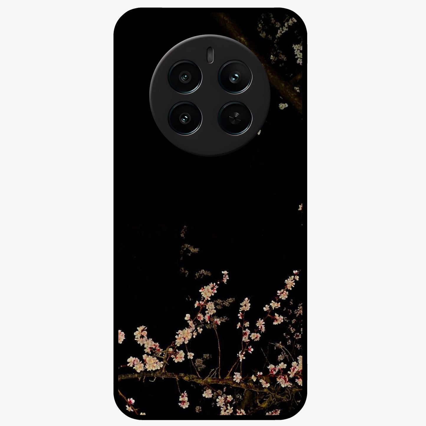 Petal Moon Light With Custom Name Glass Case showing flat back view with floral moonlight artwork and personalized name design.