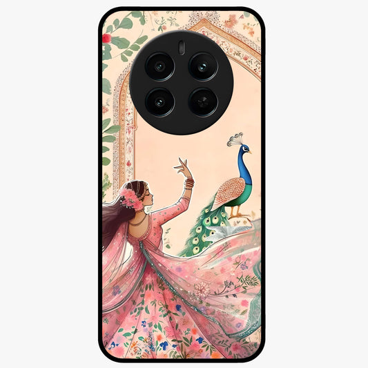 Royal Grace Muse Glass Case showing flat back view with elegant artistic artwork and glossy glass finish.