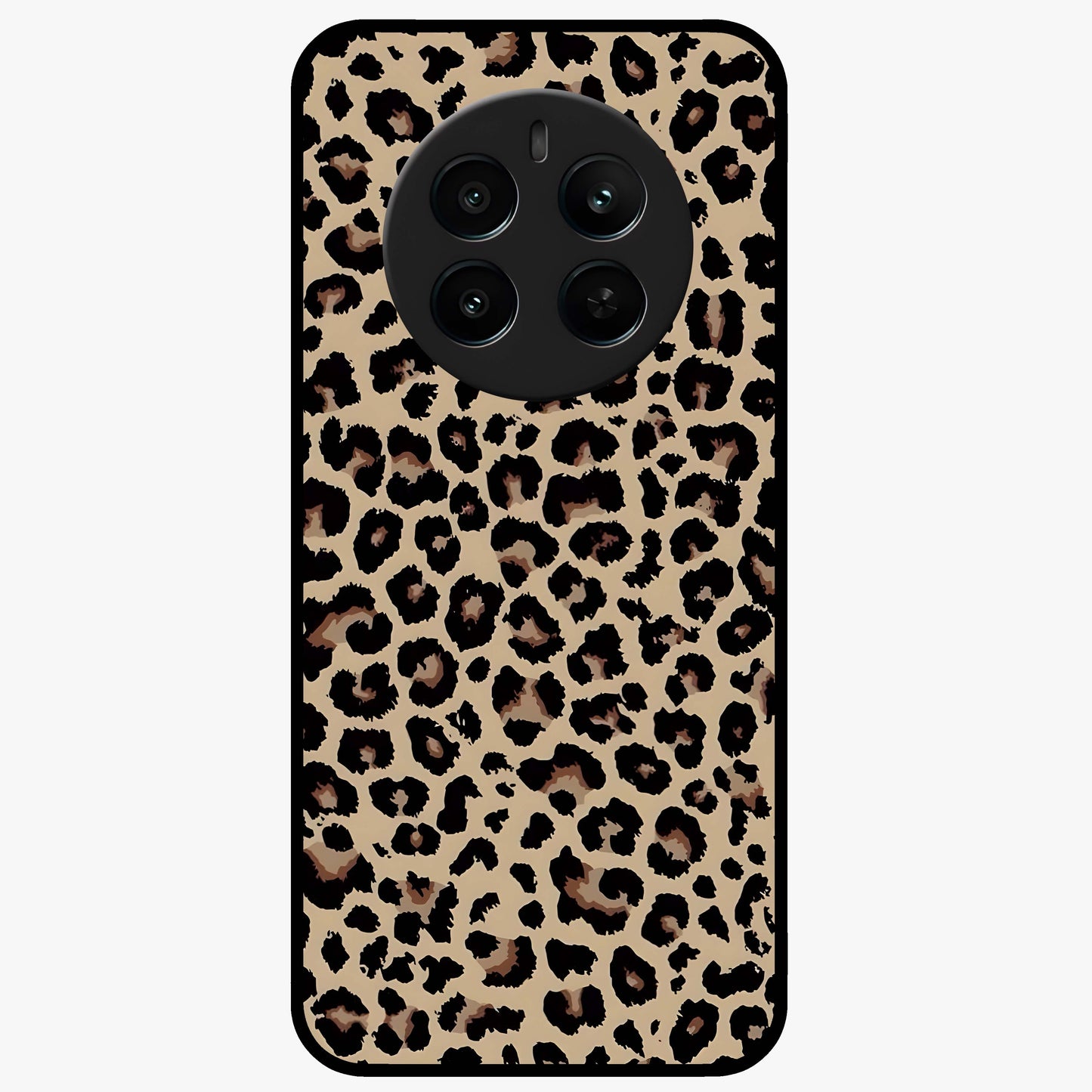 Savage Chic Pattern Glass Case showing flat back view with stylish patterned artwork and glossy glass finish.