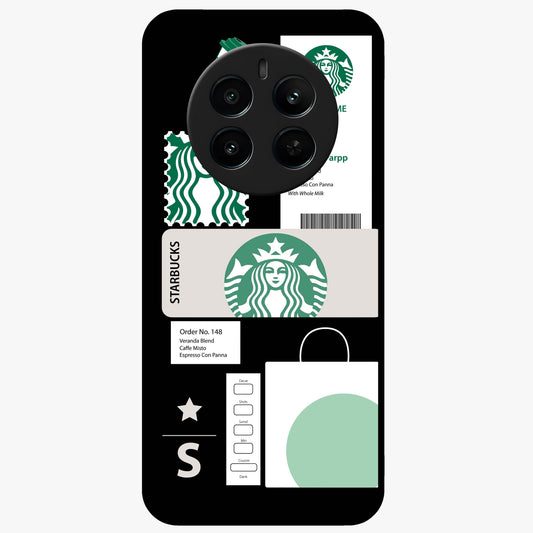 Starbucks Mocha Glass Case showing flat back view with coffee inspired artwork and glossy glass finish.