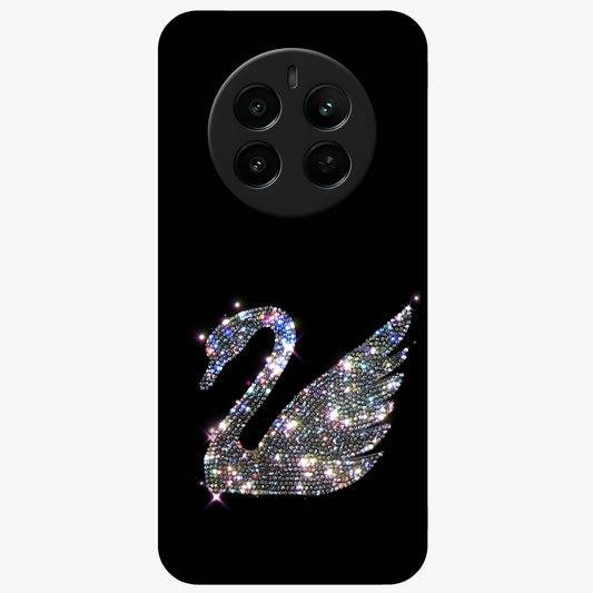 Starlit Swan Grace Glass Case showing flat back view with graceful swan artwork under starry sky and glossy glass finish.