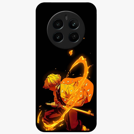 Thunder Flame Execution Glass Case showing flat back view with powerful flame and lightning artwork and glossy glass finish.