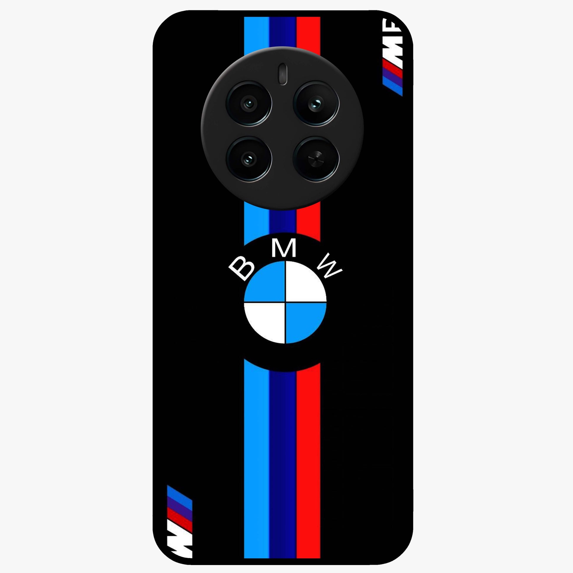 Turbo BMW Beast Glass Case showing flat back view with high performance sports car artwork and glossy glass finish.