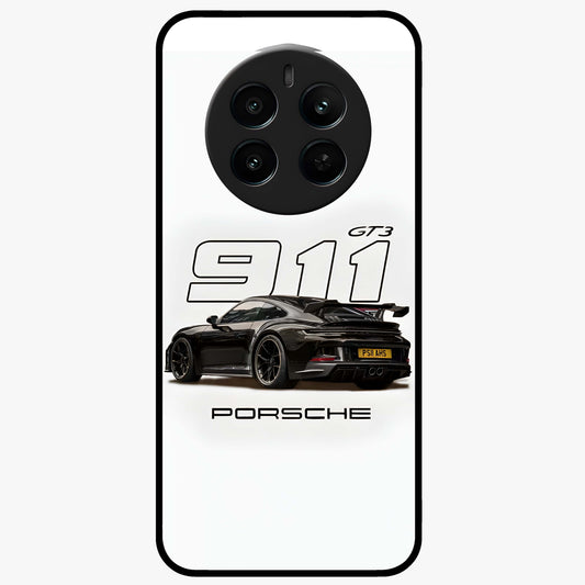 Turbo Legacy Icon Glass Case showing flat back view with iconic sports car inspired artwork and glossy glass finish.