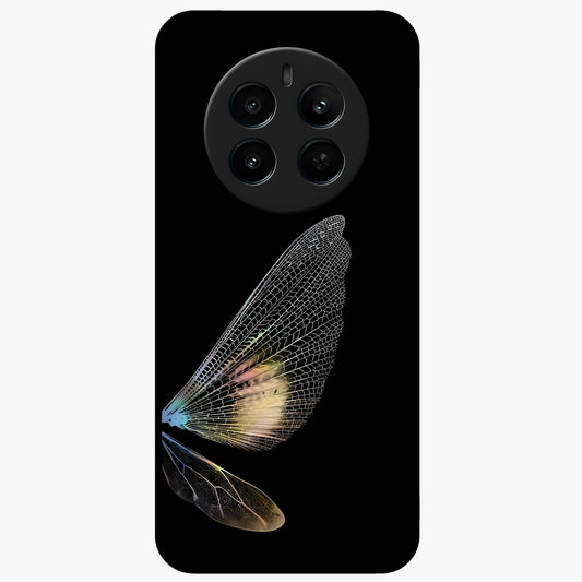 Whispers Of Wings Glass Case showing flat back view with graceful wing inspired artwork and glossy glass finish.