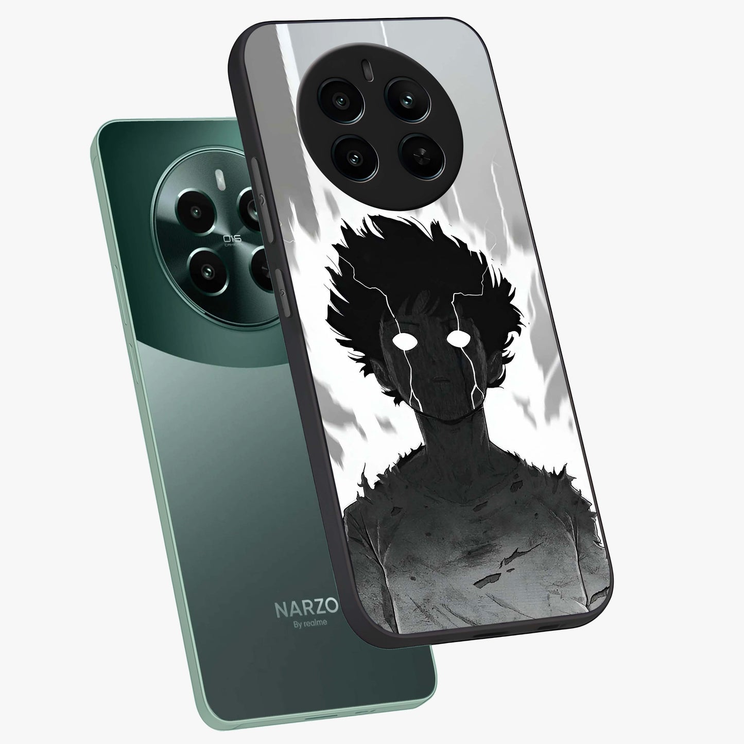 Awakened Inner Rage Glass Case displayed in angled mockup highlighting powerful graphic design and bold artistic theme.