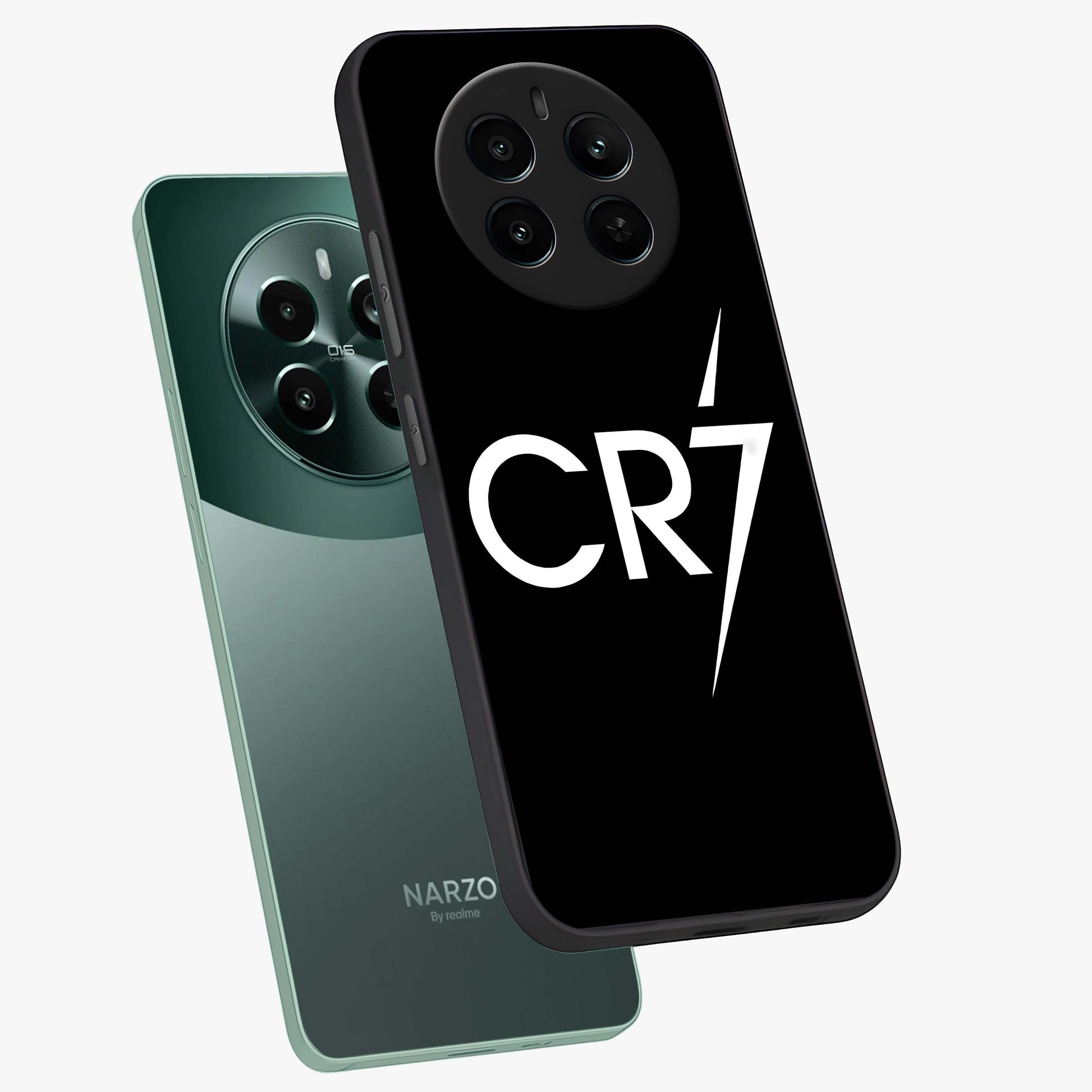 Cr7 Elite Strike Glass Case displayed in angled mockup highlighting powerful sports graphic with bold athletic theme.