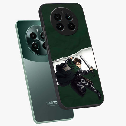 Emerald War Vanguard Glass Case displayed in angled mockup highlighting intense battle inspired design with emerald tone aesthetic.