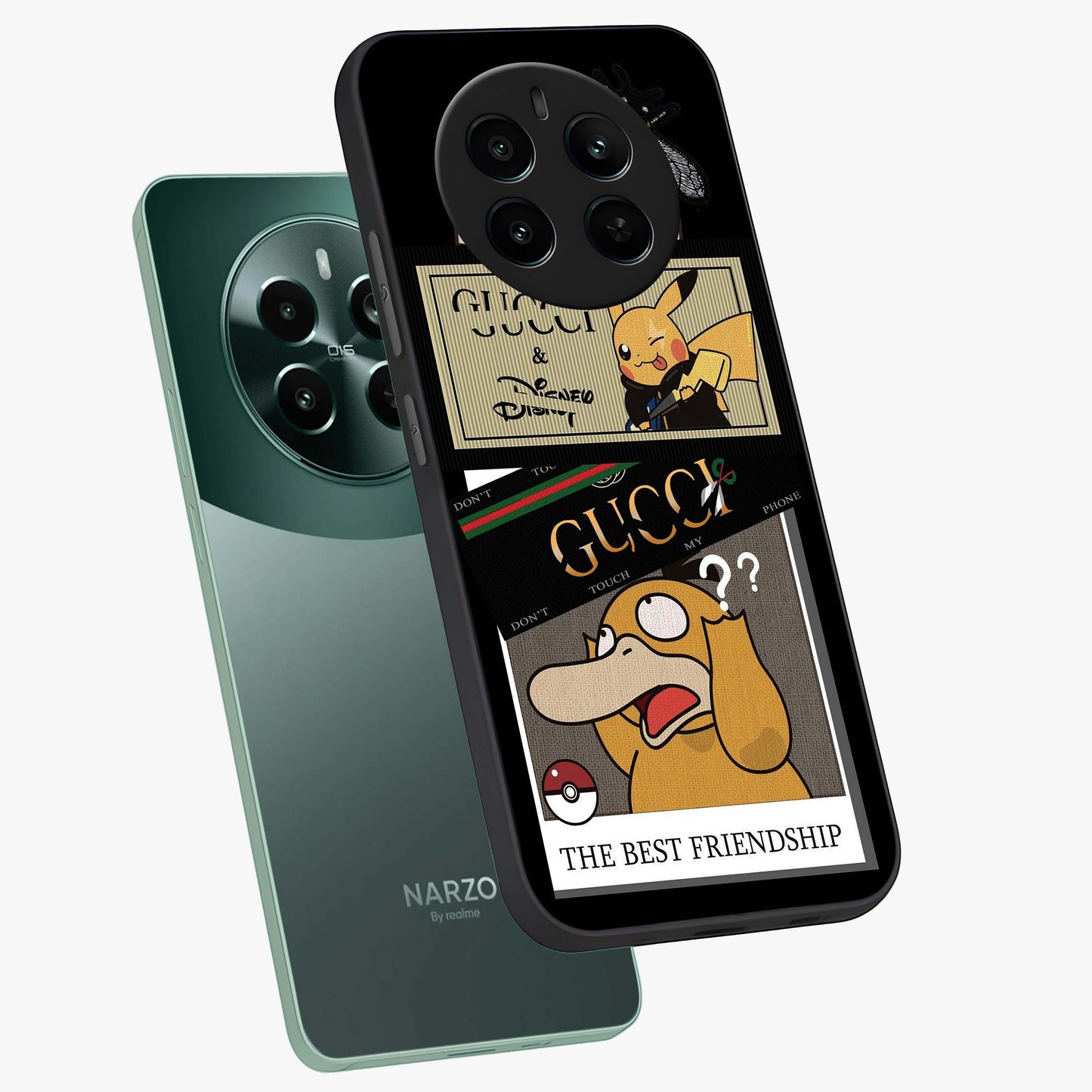 Gucci Play Mashup Glass Case displayed in angled mockup highlighting stylish fashion mashup design with bold aesthetic.