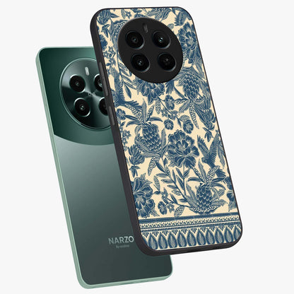 Heirloom Wild Bloom Glass Case displayed in angled mockup highlighting botanical bloom design with classic aesthetic style.