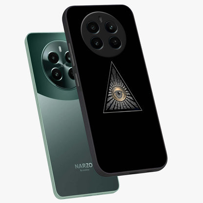 Illuminati Evil Glass Case displayed in angled mockup highlighting dark occult inspired design with bold aesthetic style.