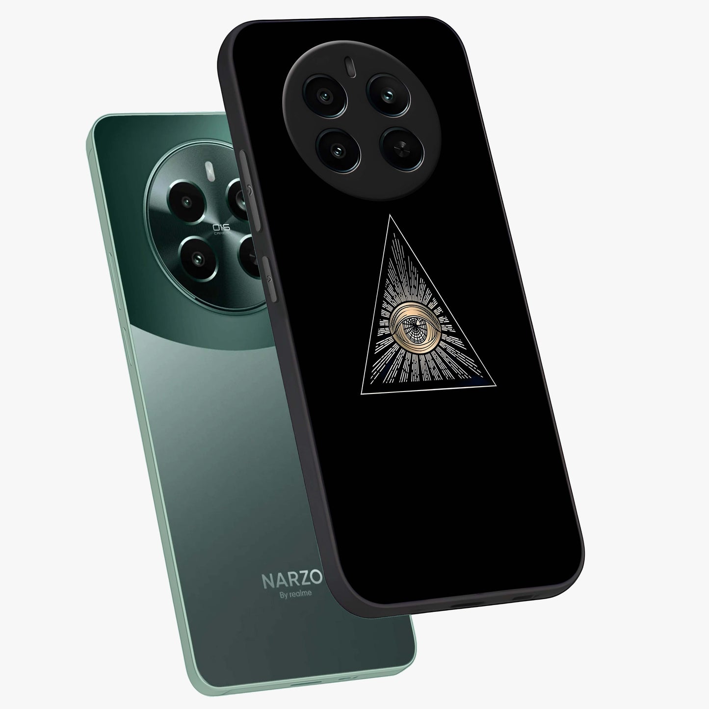Illuminati Evil Glass Case displayed in angled mockup highlighting dark occult inspired design with bold aesthetic style.