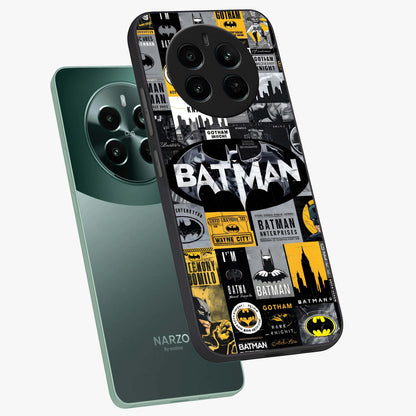 Knight Gotham Rise Glass Case displayed in angled mockup highlighting powerful knight silhouette design with dramatic aesthetic.