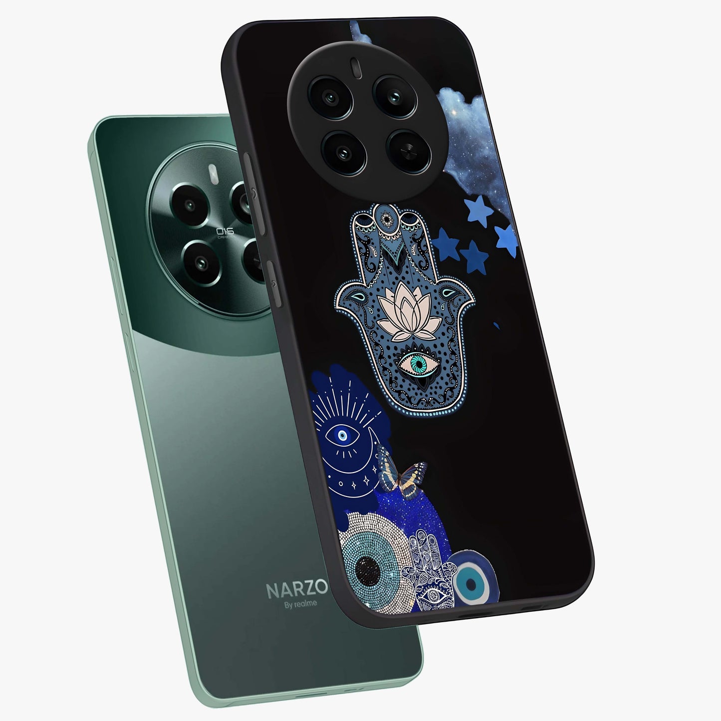 Mystic Hand Aura Glass Case displayed in angled mockup highlighting magical aura design with spiritual aesthetic style.