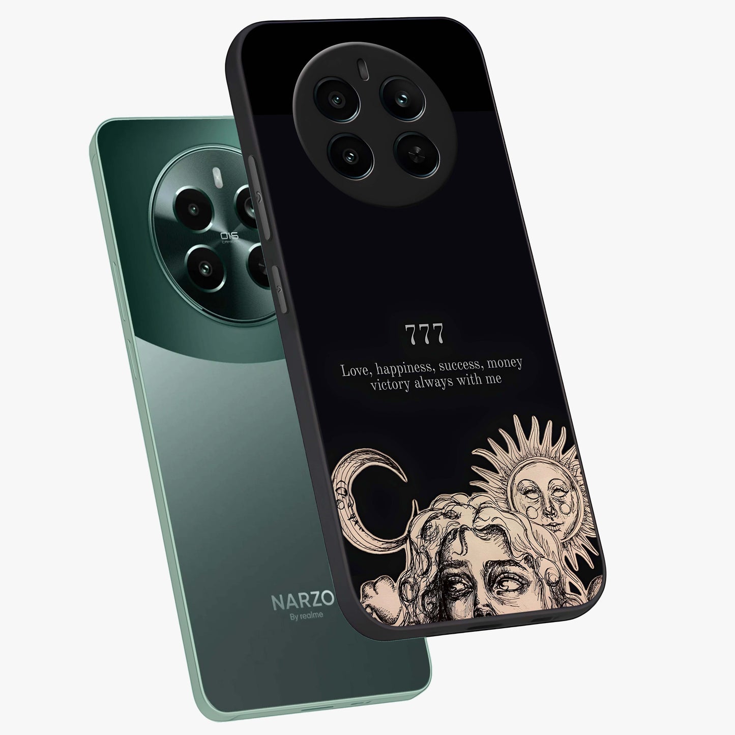 Mystic Victory Aura Glass Case displayed in angled mockup highlighting energetic aura design with bold mystical aesthetic.