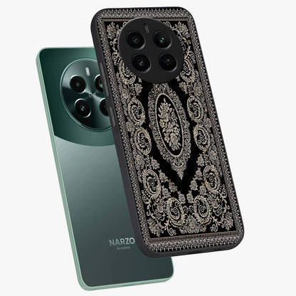 Noir Bloom Elegance Glass Case displayed in angled mockup highlighting refined flower design with stylish noir aesthetic.