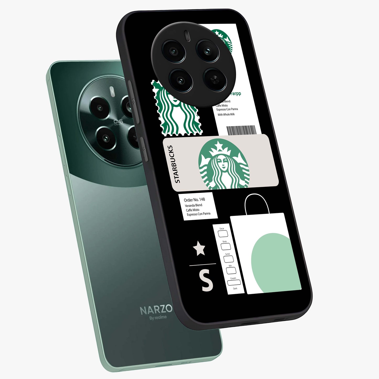 Starbucks Mocha Glass Case displayed in angled mockup highlighting stylish mocha themed design with cozy café aesthetic.
