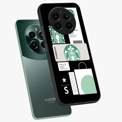 Starbucks Mocha Glass Case displayed in angled mockup highlighting stylish mocha themed design with cozy café aesthetic.
