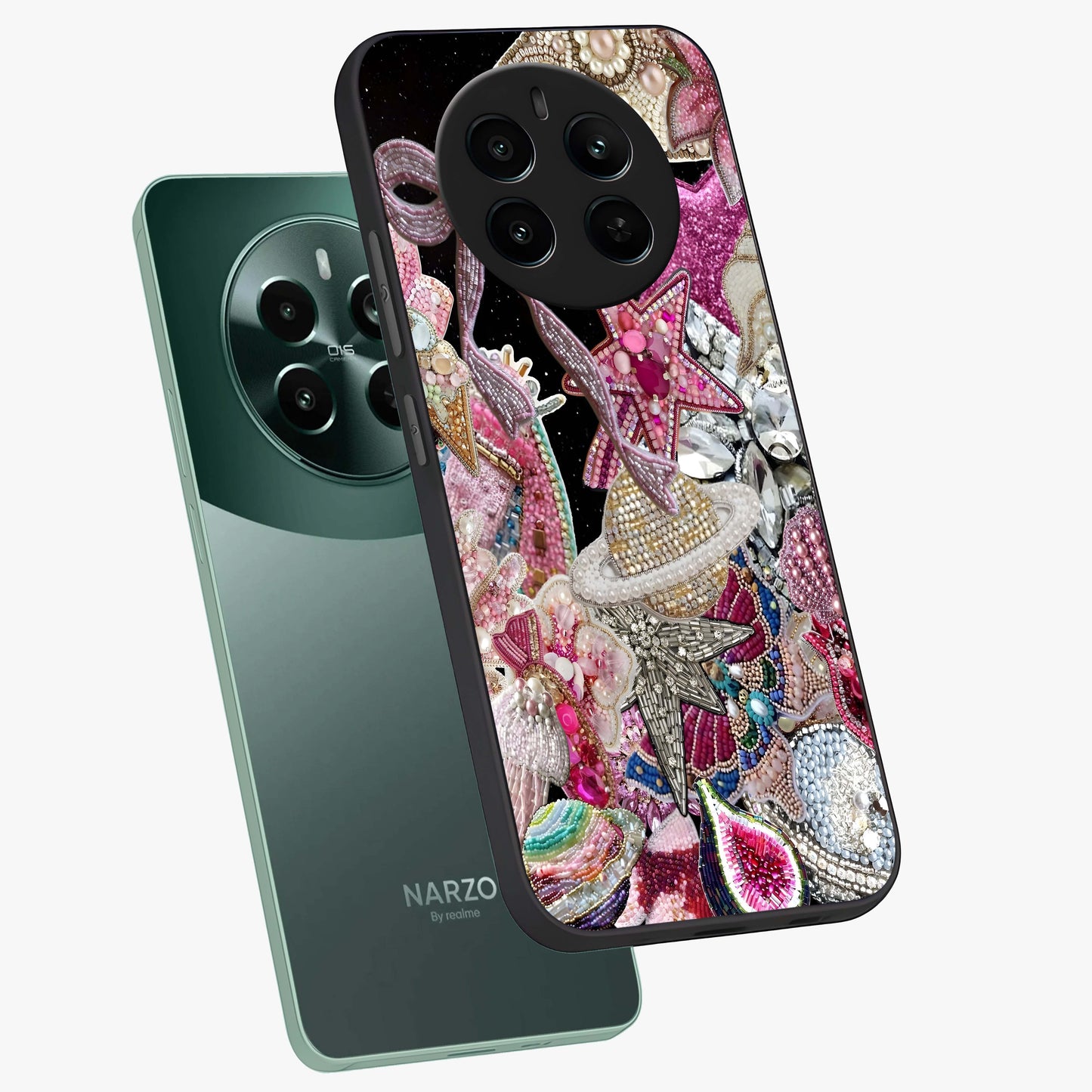 Starlit Jewel Dream Glass Case displayed in angled mockup highlighting glowing celestial jewel design with dreamy aesthetic.