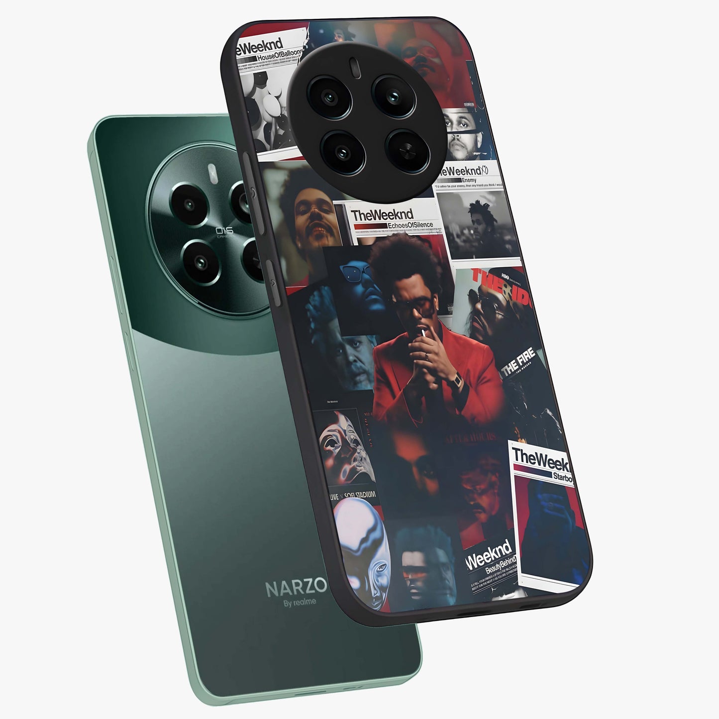 The Weeknd Glass Case displayed in angled mockup highlighting stylish pop culture inspired design with modern aesthetic.