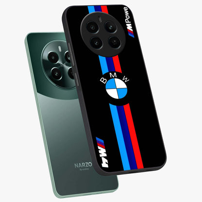 Turbo BMW Beast Glass Case displayed in angled mockup highlighting sleek racing car design with bold automotive aesthetic.